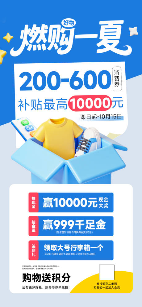 源文件下载【夏日商场服装消费券购物补贴促销海报】编号：96600031687121644