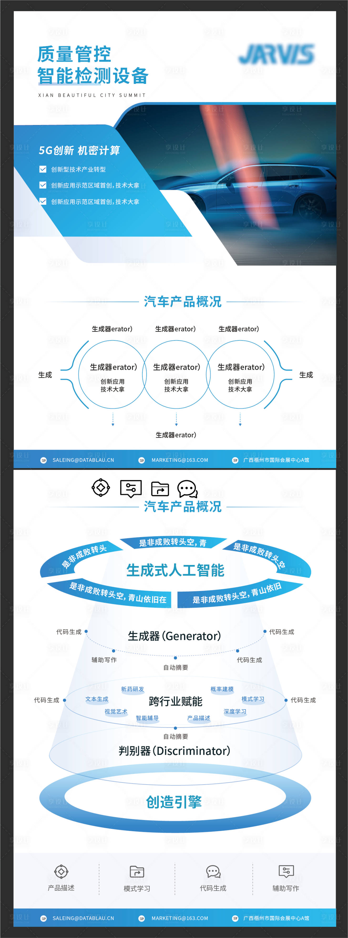 源文件下载【享设计】搜索编号：73190032103283884【蓝色汽车产品时尚商务宣传单页】