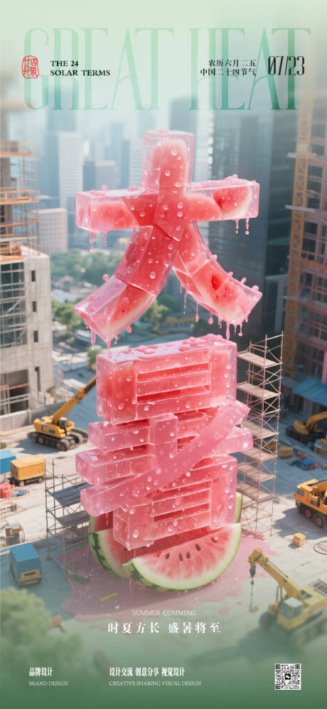 源文件下载【享设计】搜索编号：63320031857647950【大暑节气海报】