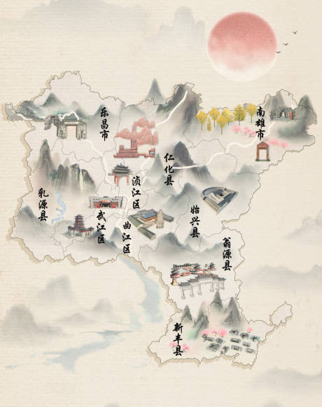 源文件下载【享设计】搜索编号：38440032031718733【地图海报】