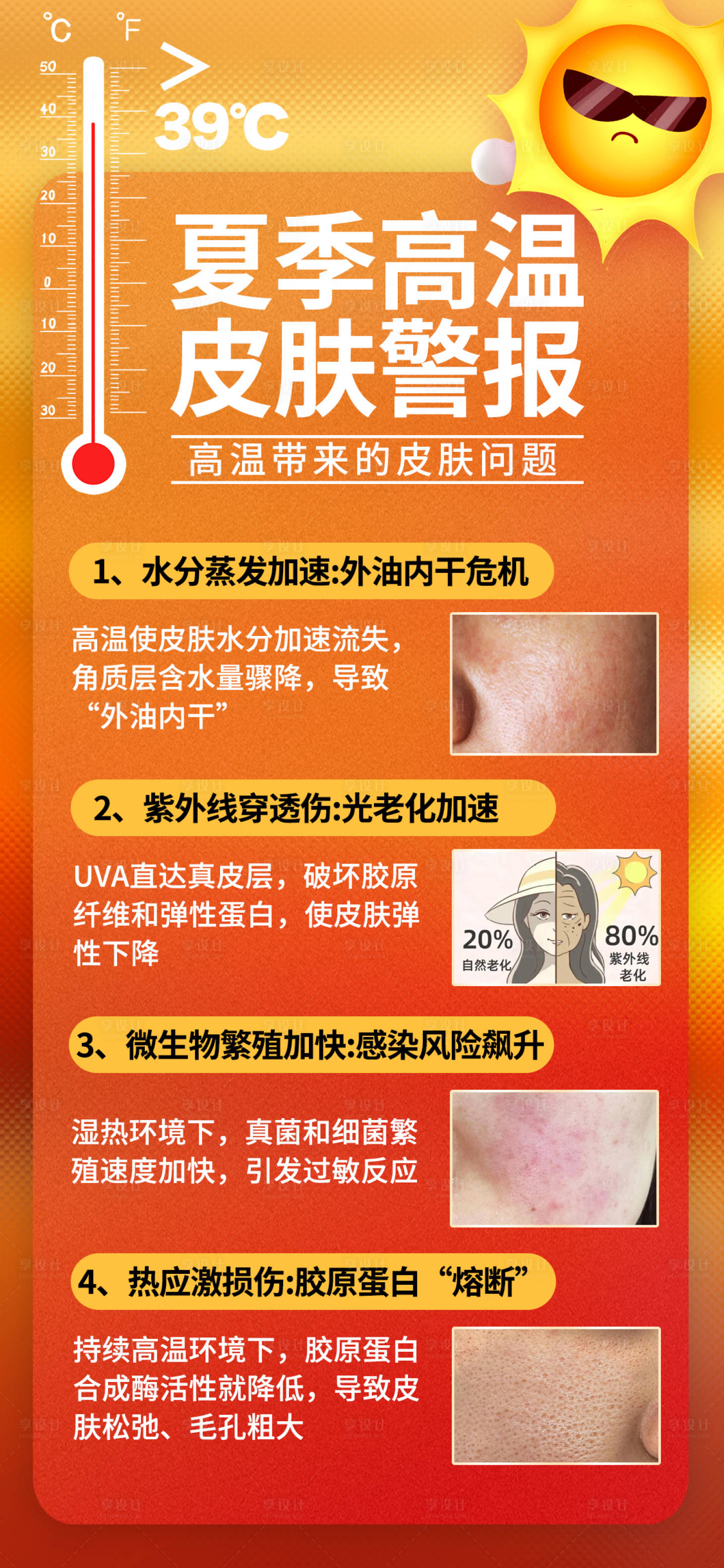源文件下載【享設計】搜索編號：68880031787211396【夏季高溫護膚科普宣傳海報】