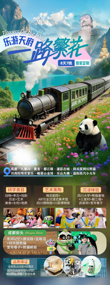 源文件下载【成都一路繁花旅游海报】编号：18680031801155354