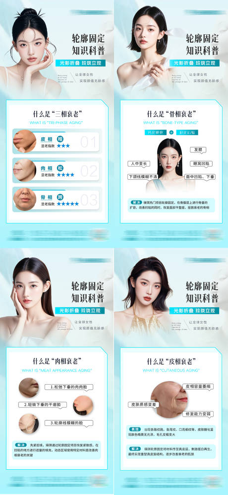 源文件下載【享設(shè)計(jì)】搜索編號(hào)：54590031851837788【醫(yī)美抗衰老輪廓固定科普系列海報(bào)】