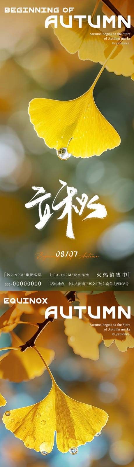 源文件下载【立秋秋分枫叶植物海报】编号：57580032052397168
