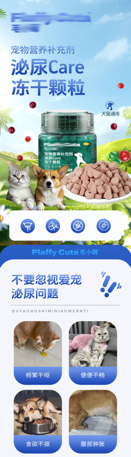 源文件下载【享设计】搜索编号：45140031766838546【宠物保健品泌尿冻干详情页】