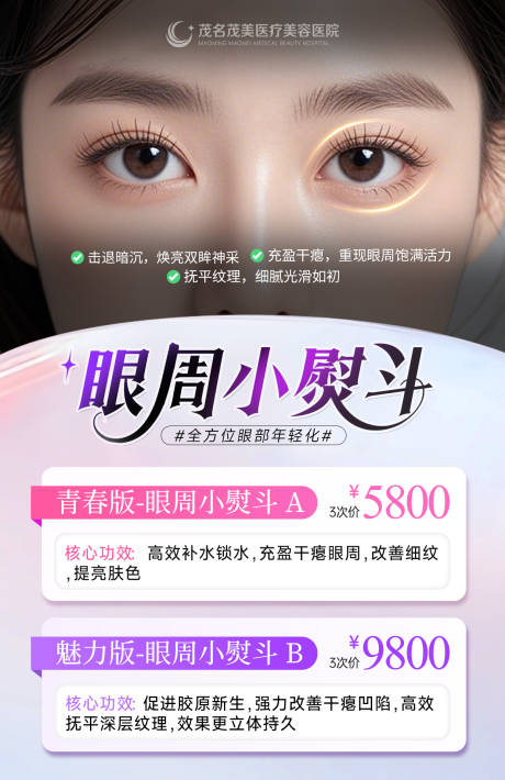 眼周小熨斗眼周年轻化双眼皮皱纹海报