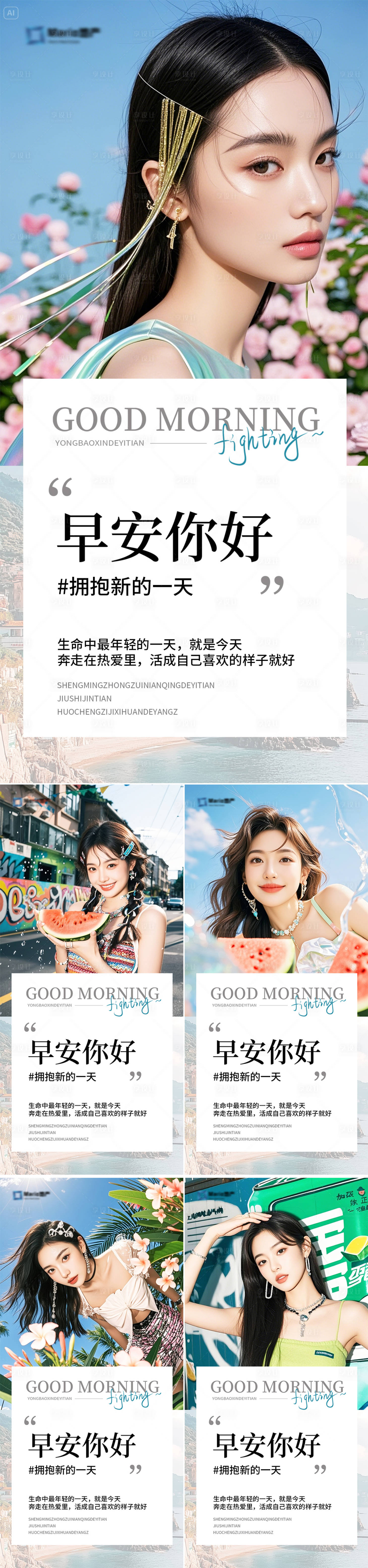 源文件下載【享設計】搜索編號：74540032218618998【醫美早安人物系列海報】