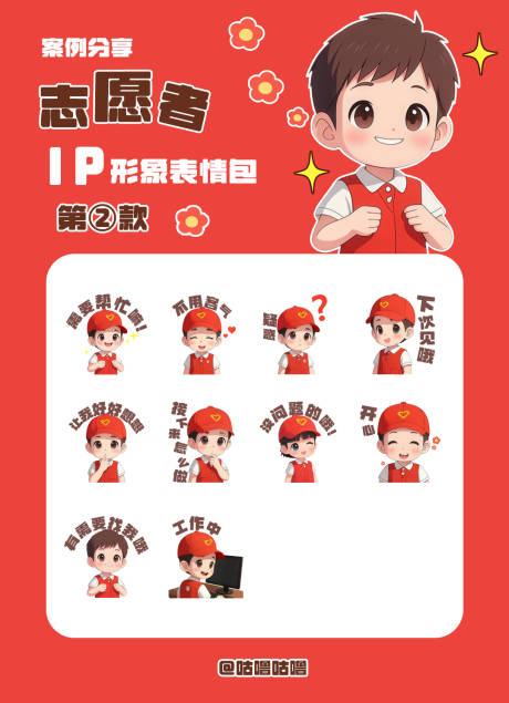 源文件下载【享设计】搜索编号：29990032238119930【Q版青年志愿者表情包设计】