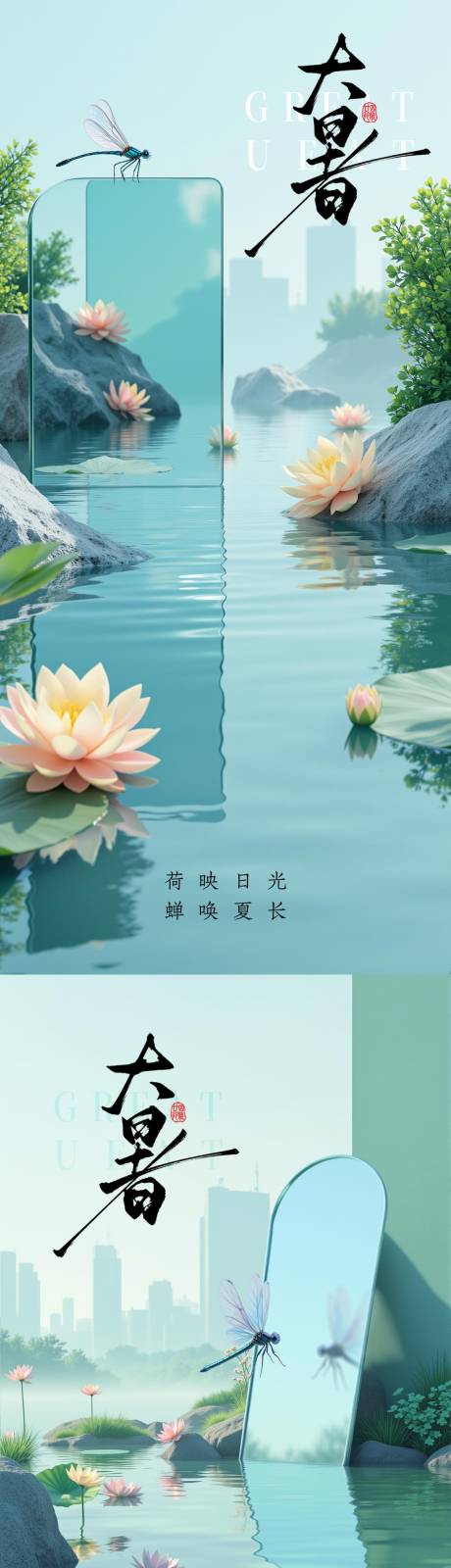 源文件下載【享設計】搜索編號：71470032020724662【大暑海報】