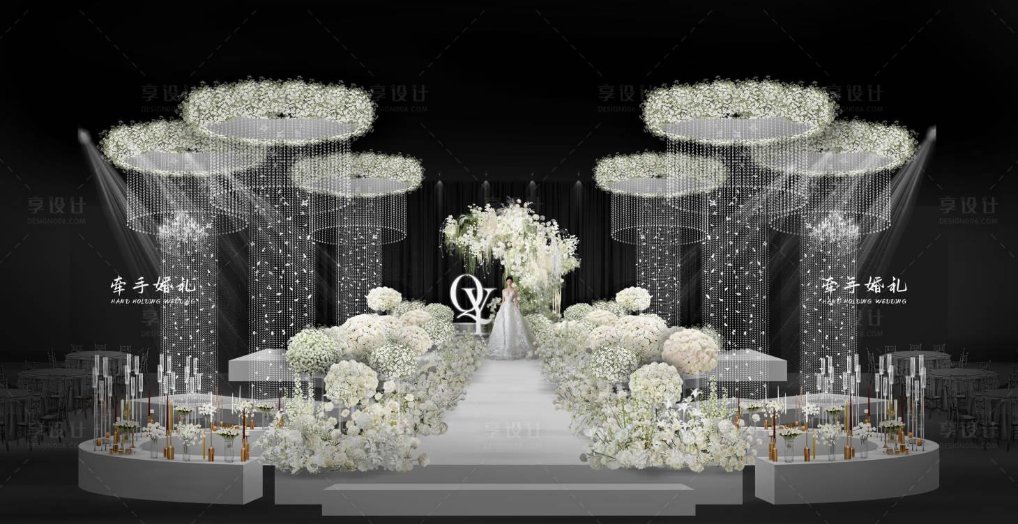 源文件下載【享設計】搜索編號：97960032155143944【滿天星婚禮舞臺布置】