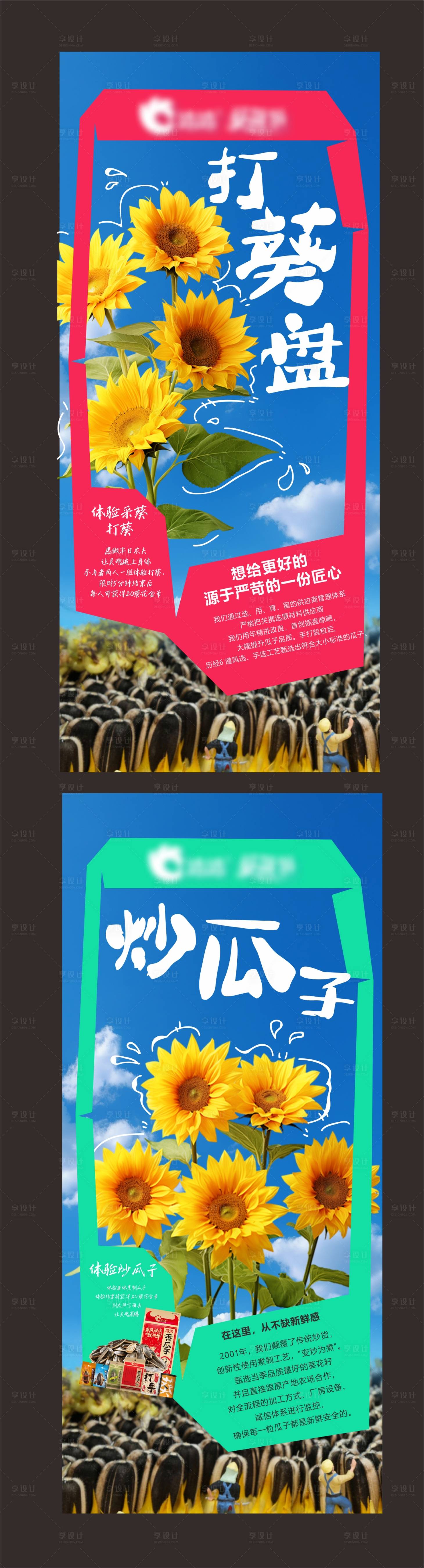 源文件下载【享设计】搜索编号：48570031995354046【彩色时尚瓜子展架海报】