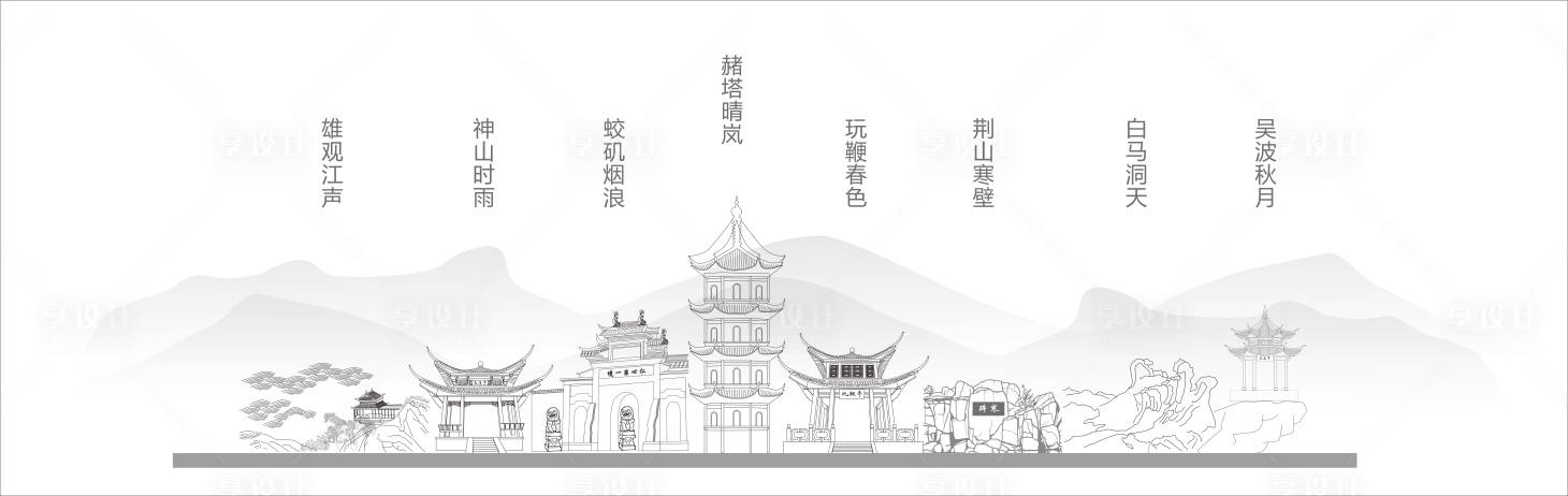 源文件下载【享设计】搜索编号：61110031672784185【芜湖市剪影  】