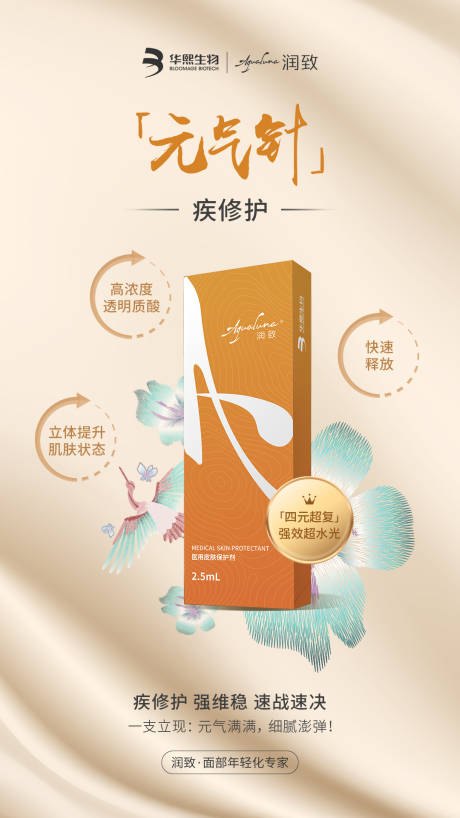 源文件下载【享设计】搜索编号：30720032220249718【元气针修复海报】