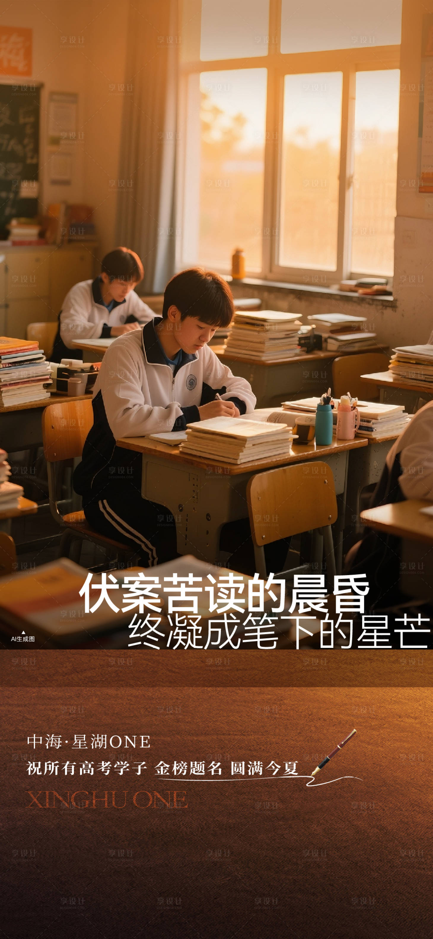 源文件下载【享设计】搜索编号：52850031807447192【高考助力海报】