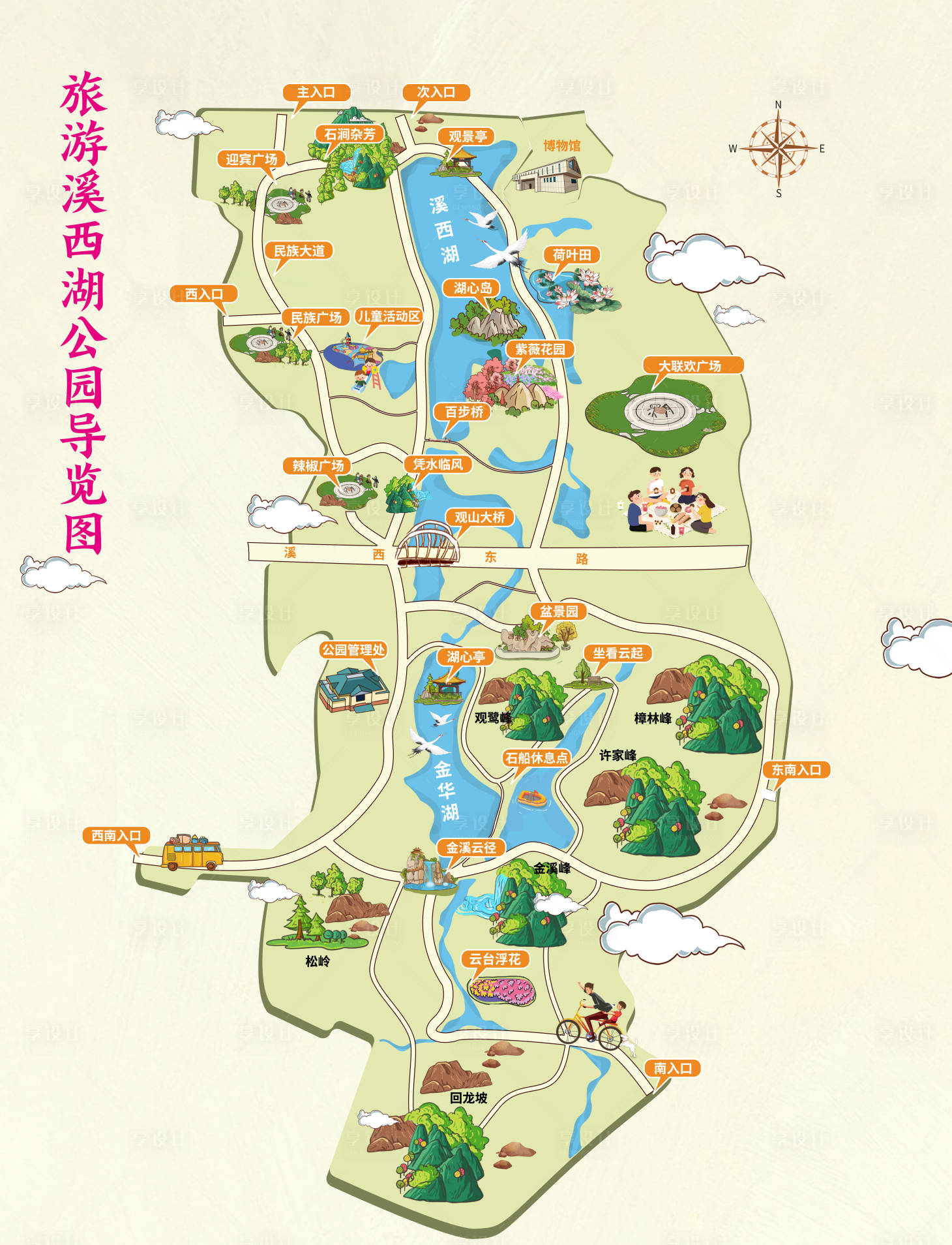 源文件下载【享设计】搜索编号：21050032134842923【旅游公园导览图】