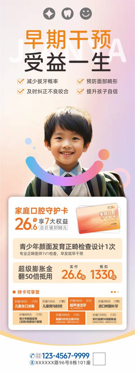 源文件下载【口腔暑假儿童青少年早矫颜面管理家庭卡】编号：15930031716755164