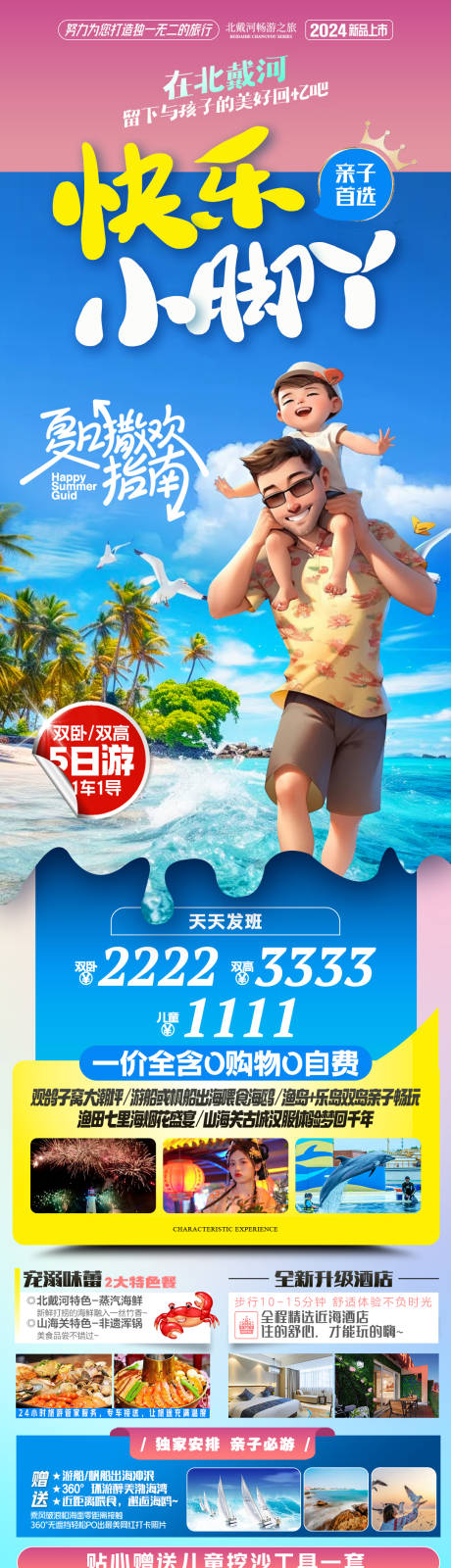 源文件下载【快乐小脚丫北戴河旅游海报】编号：47890031816572232