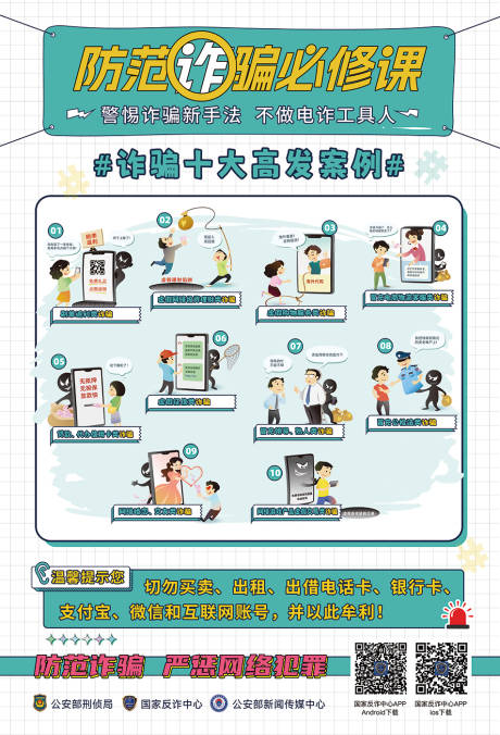 源文件下载【享设计】搜索编号：44350032216447799【反诈-十大高发案例】