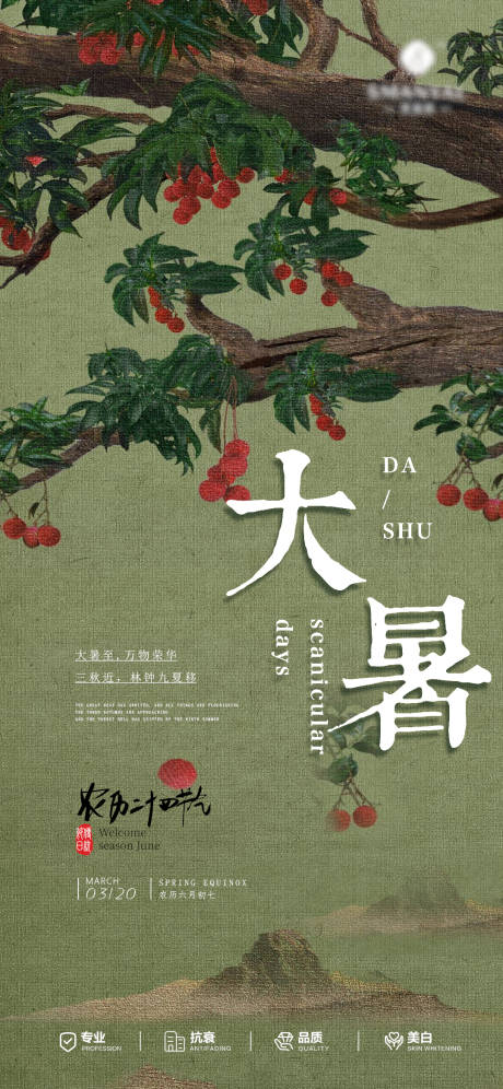 源文件下載【享設(shè)計(jì)】搜索編號(hào)：46670031818477058【美業(yè)荔枝大暑節(jié)氣海報(bào)】