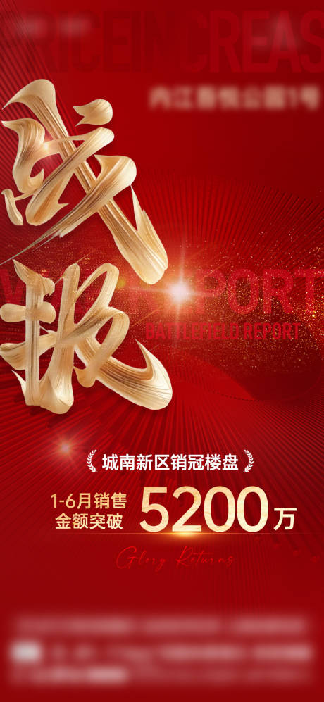 源文件下載【地產戰報喜報海報】編號：72890031854678818