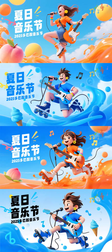 源文件下载【夏日多巴胺音乐节活动主视觉】编号：40890031873899254