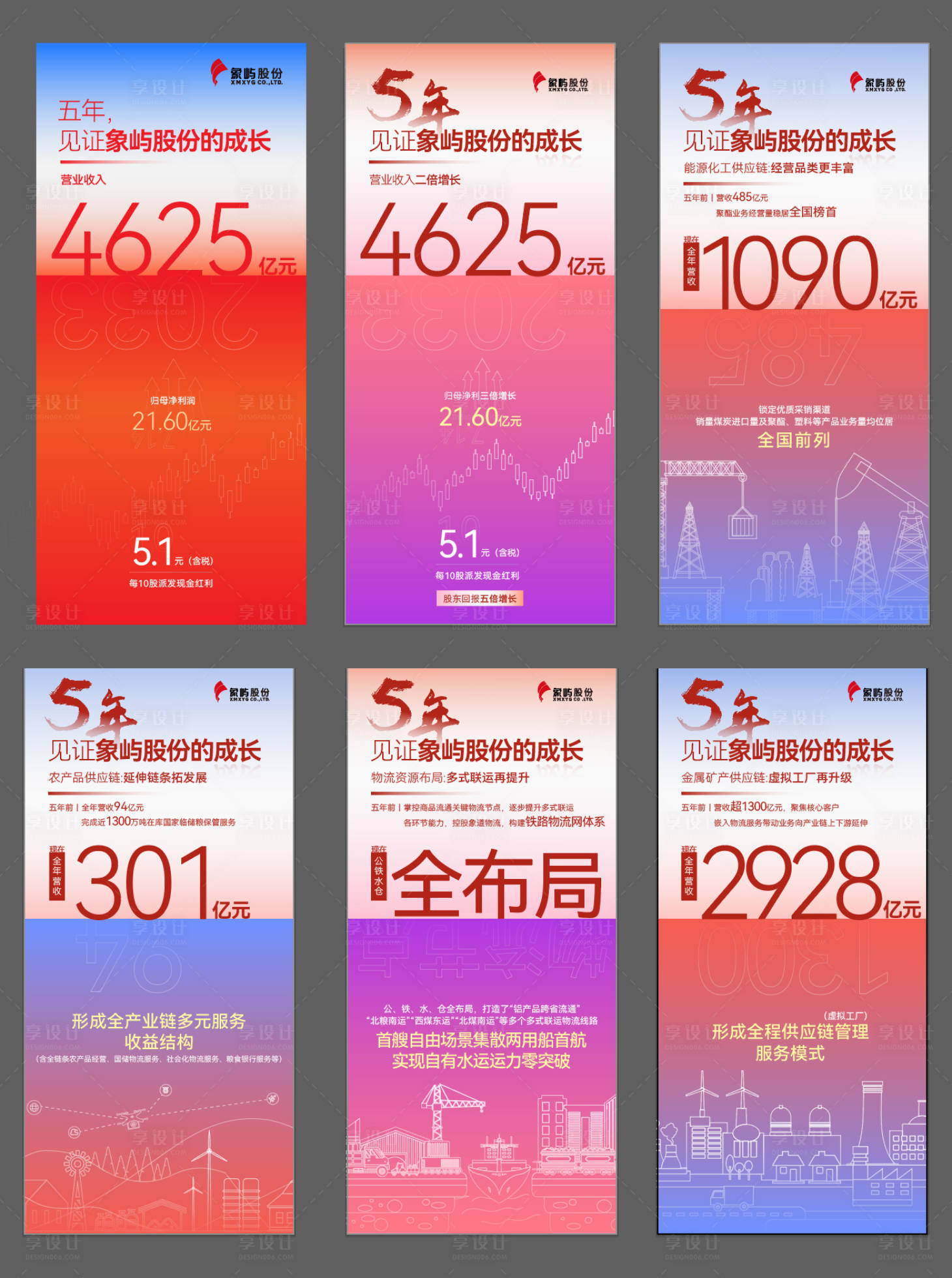 源文件下载【享设计】搜索编号：15410032012274601【五年成长海报】