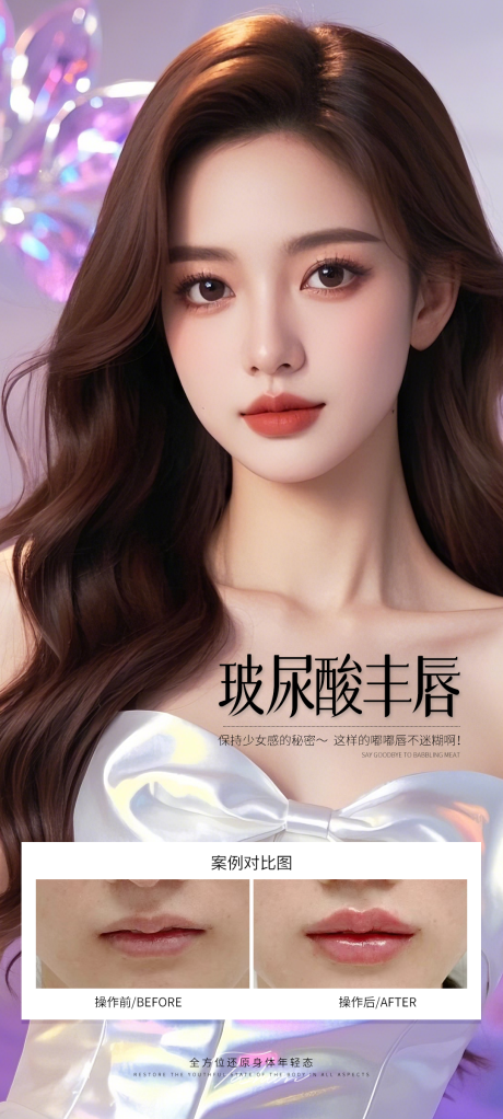 源文件下载【玻尿酸丰唇案例宣传海报】编号：32100032116422961