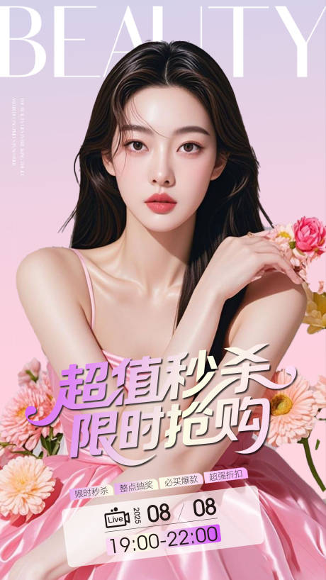 源文件下載【享設計】搜索編號：77430032169436991【醫美直播夏日海報】