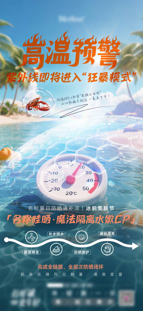 源文件下载【医美夏日防晒美肤节海报】编号：45870031675749809