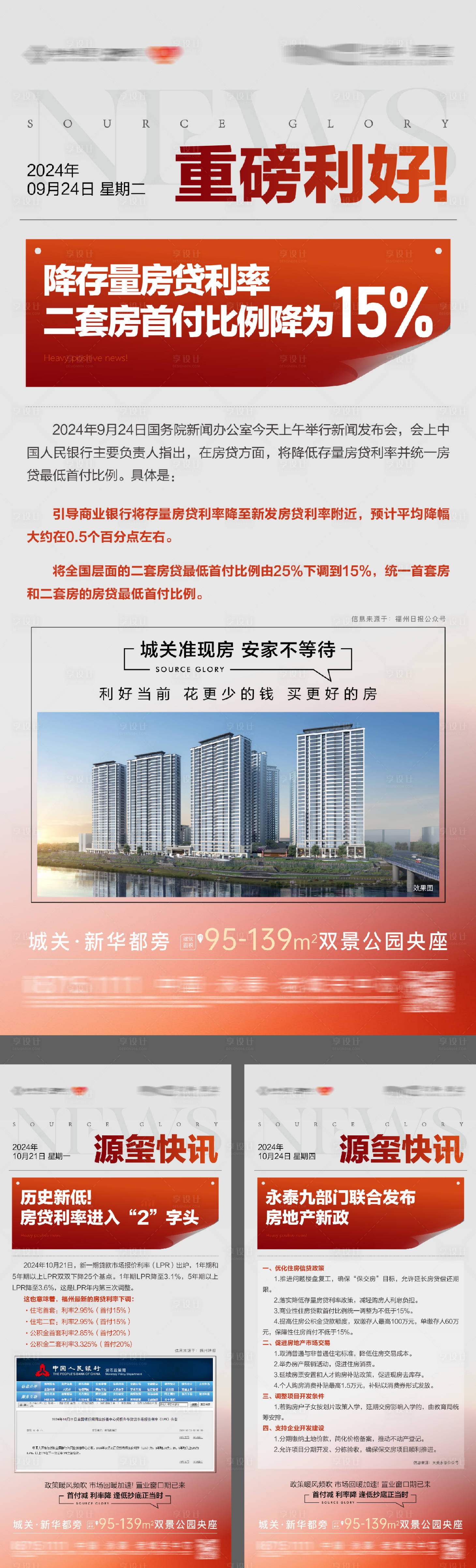 源文件下载【享设计】搜索编号：11680031754013716【房地产重磅利好重大新政发布报纸海报】