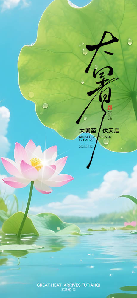 源文件下载【享设计】搜索编号：74860031895434825【大暑海报】