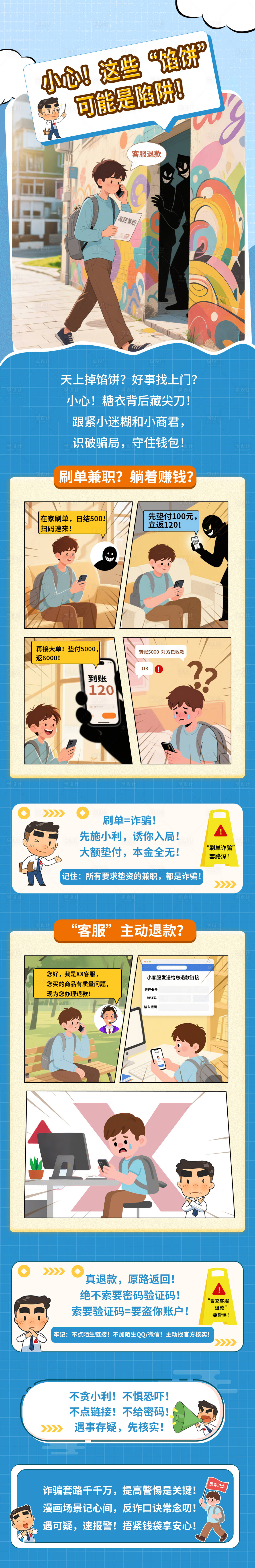 源文件下载【享设计】搜索编号：74200031847884926【理财陷阱漫画长图】