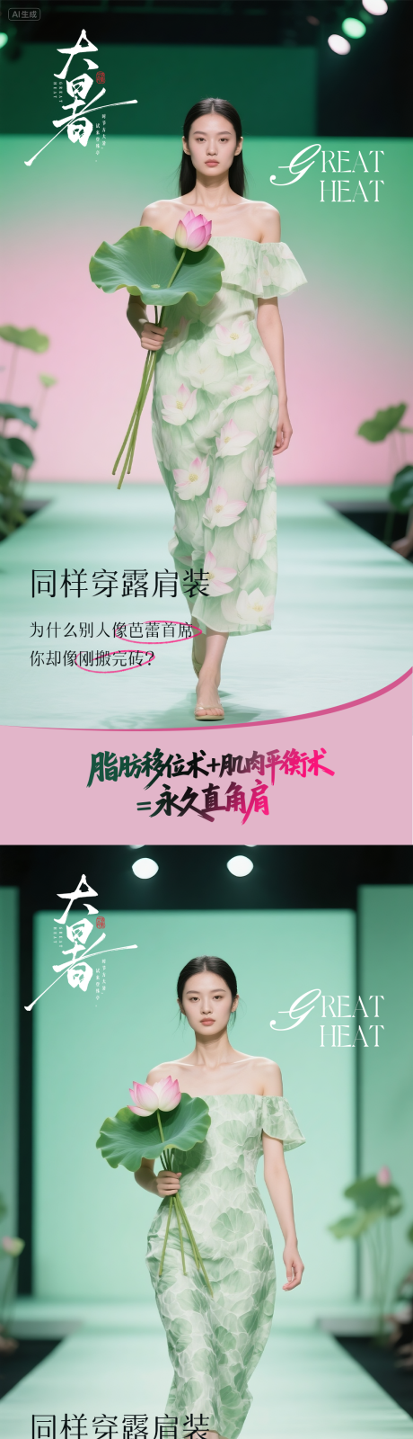 源文件下载【医美大暑新中式系列海报】编号：75210032058854029