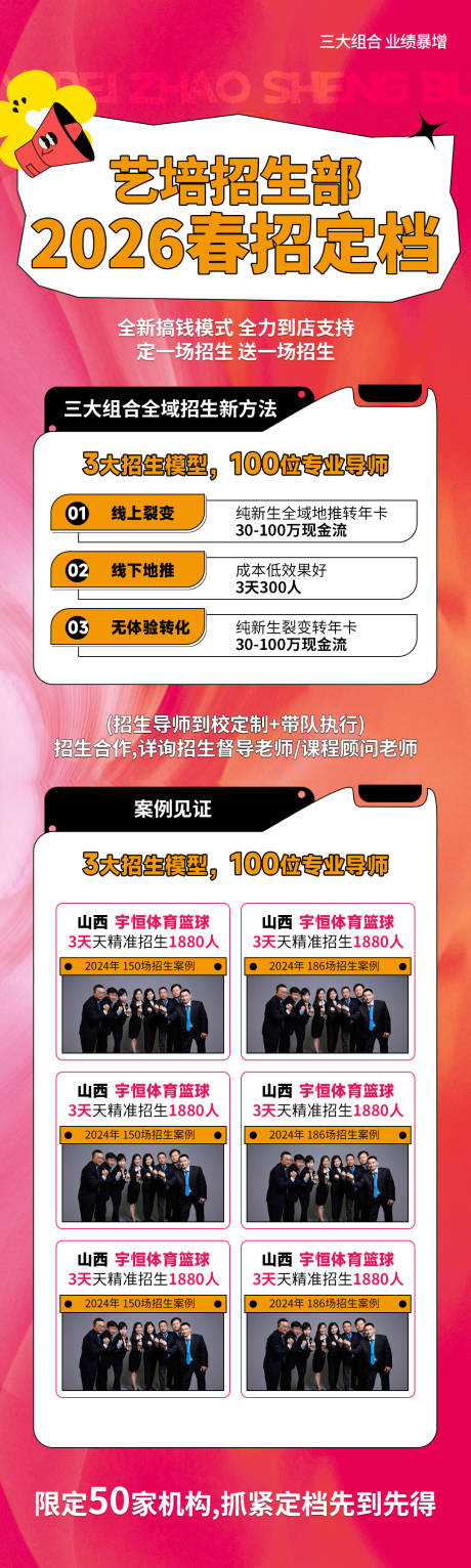 招生艺培教培长图海报