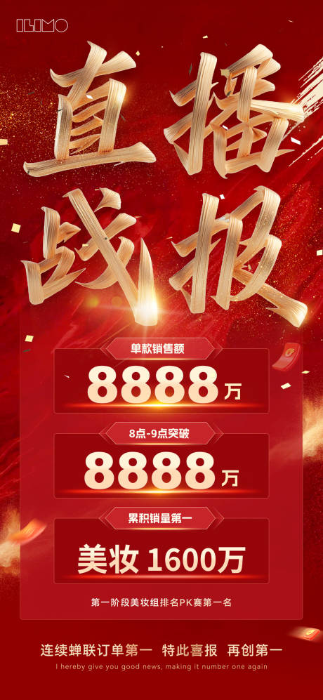 源文件下载【享设计】搜索编号：61410032060367823【直播战报海报】