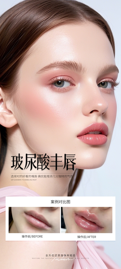 源文件下载【享设计】搜索编号：27800031978787536【玻尿酸丰唇案例海报】