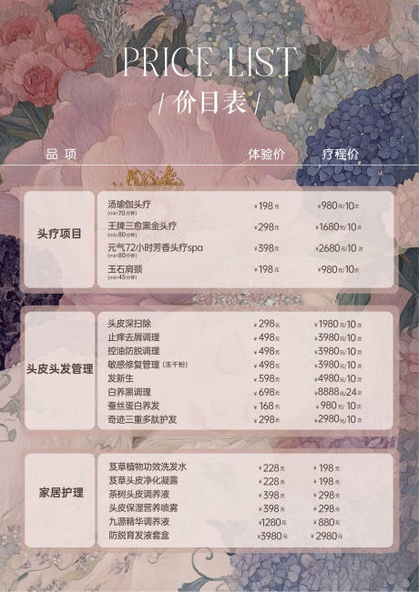 源文件下載【享設計】搜索編號：99660032144503979【頭療養生館頭療價目表復古插畫風】