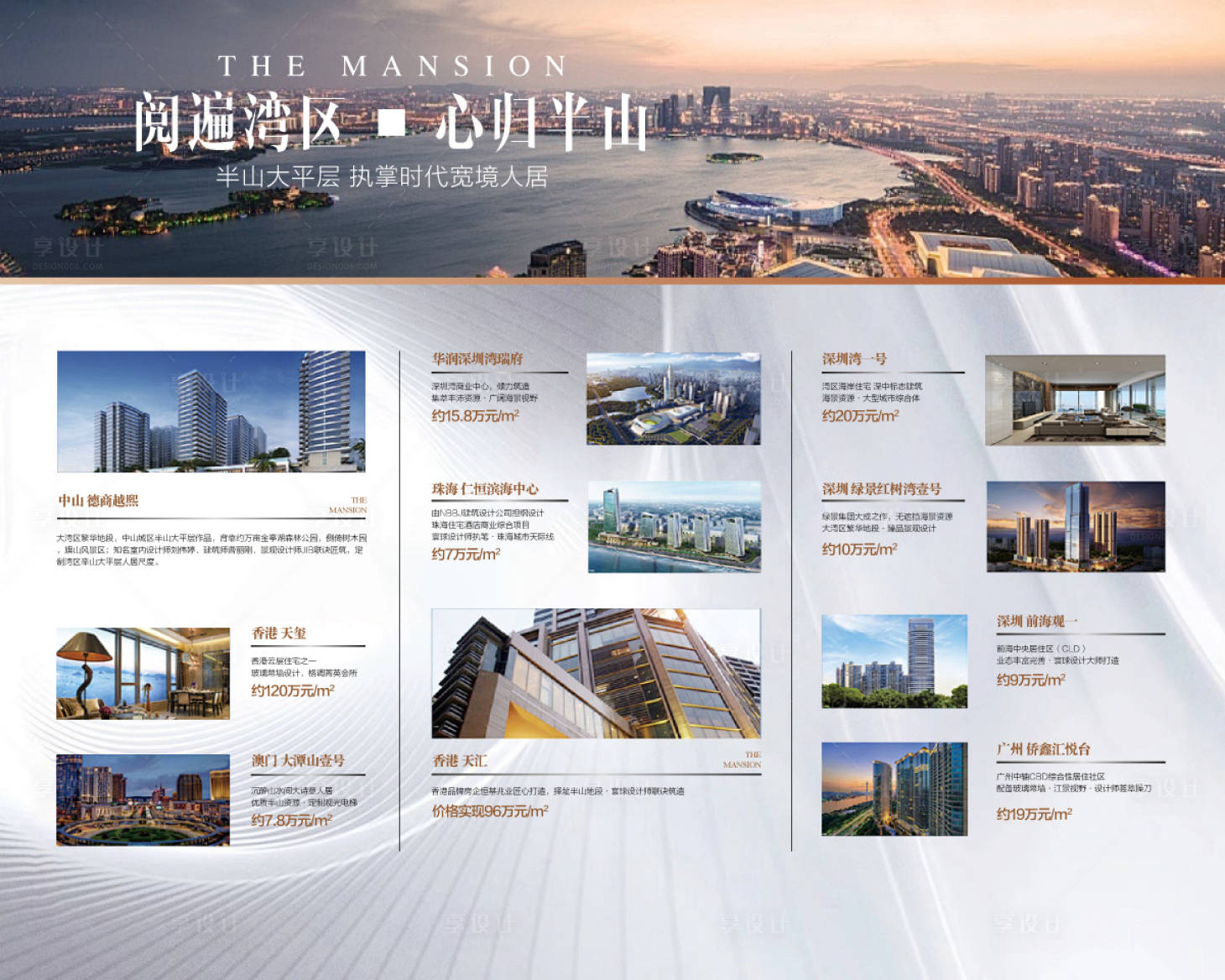 源文件下载【享设计】搜索编号：93260032821129167【约遍湾区心悦江山一线江景大平层展板】