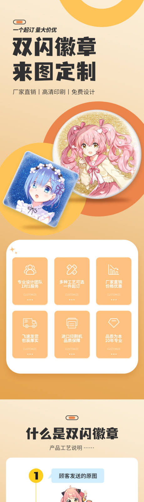 源文件下載【享設計】搜索編號：66010032277888575【雙閃徽章定制詳情頁】