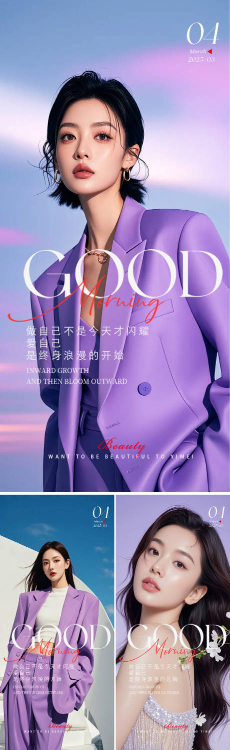 源文件下載【醫(yī)美早安圖系列】編號(hào)：94630032292654802