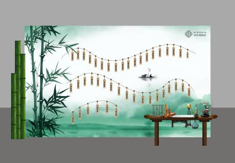 源文件下载【享设计】搜索编号：82740032631473137【中式签到活动背景板】