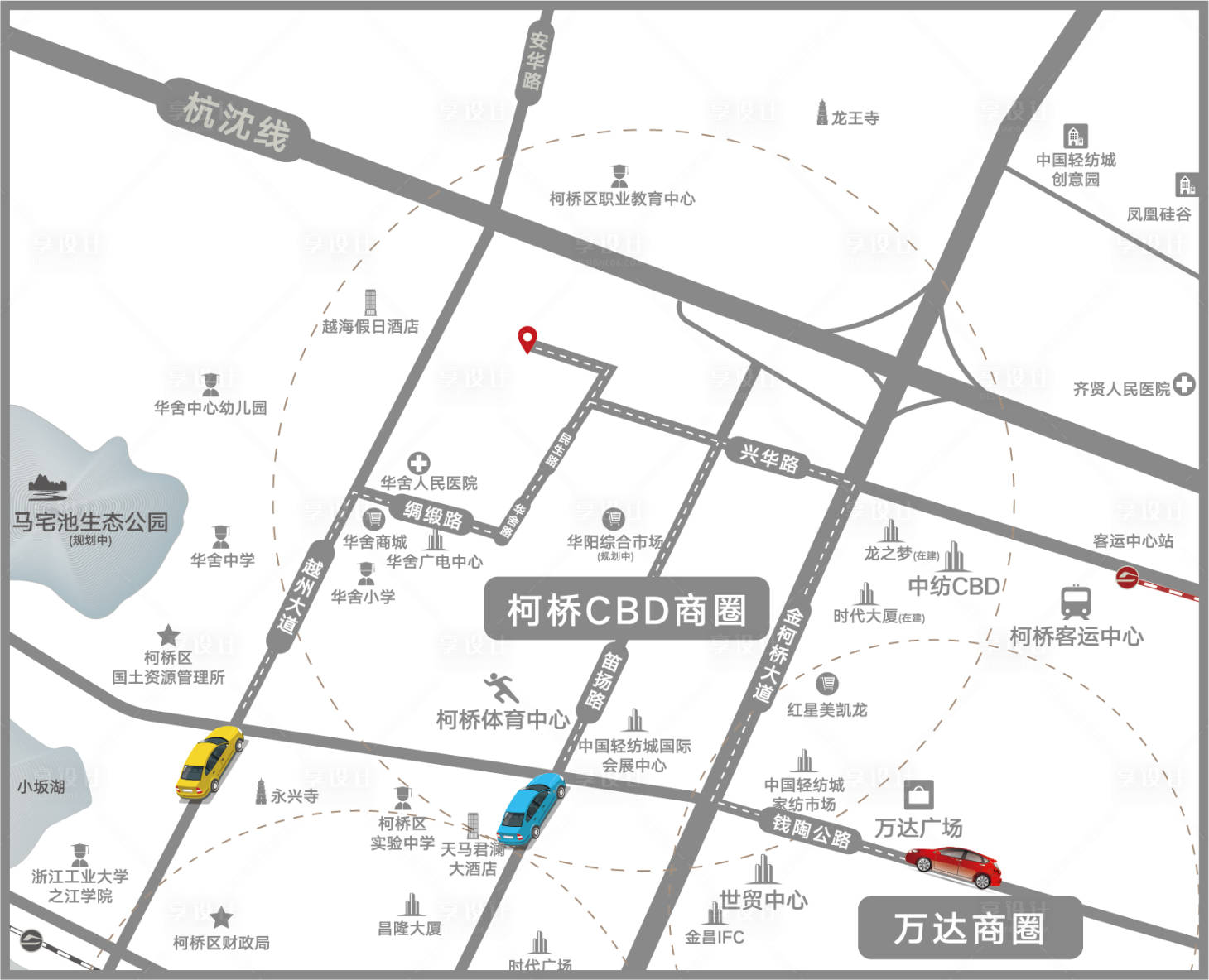 源文件下载【享设计】搜索编号：44390032351307844【地产区位图】