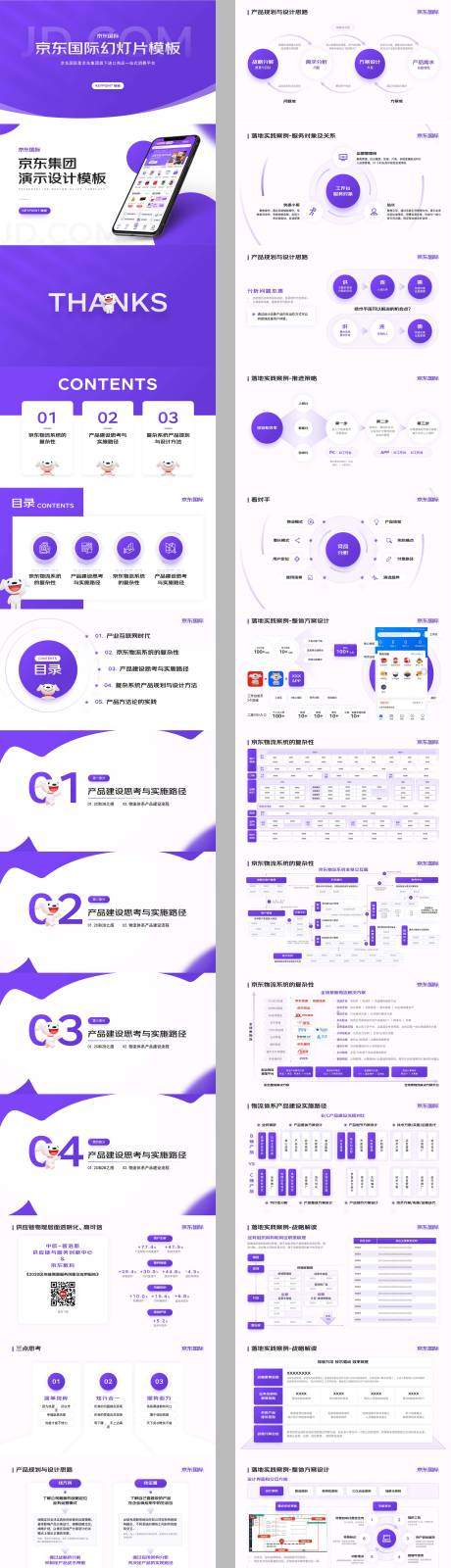 源文件下載【享設(shè)計(jì)】搜索編號(hào)：94080032337897225【60頁(yè)原創(chuàng)京東國(guó)際定制紫色PPT模板】