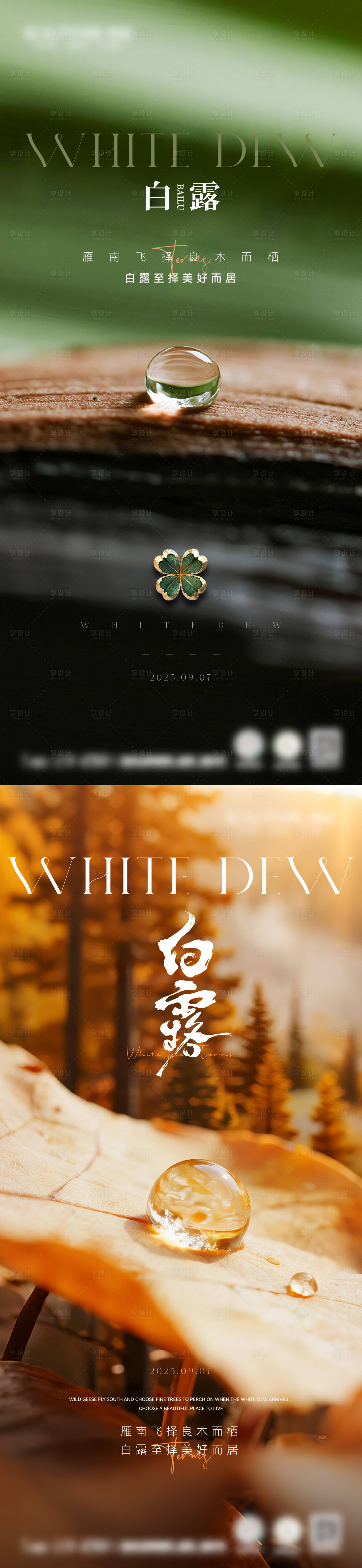 源文件下载【享设计】搜索编号：16670032802556914【白露节气海报】
