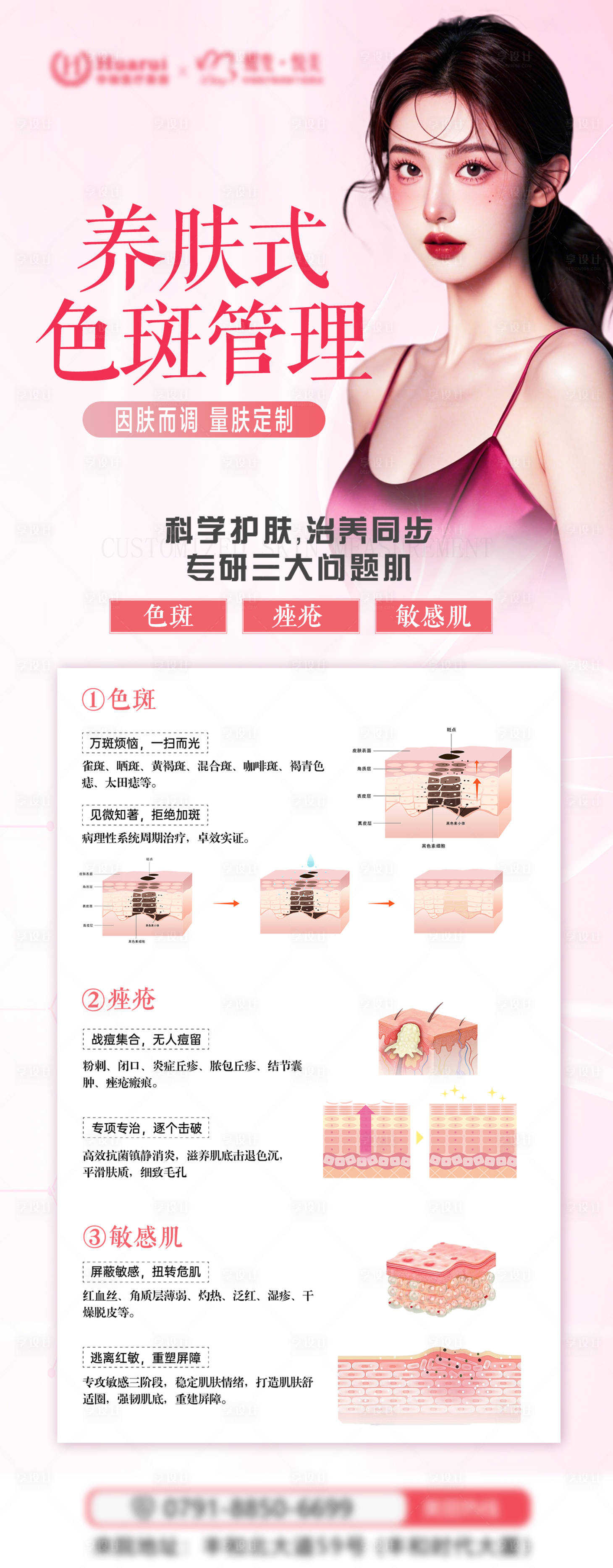 源文件下載【享設計】搜索編號：71950032395033108【科普皮膚問題調理海報】