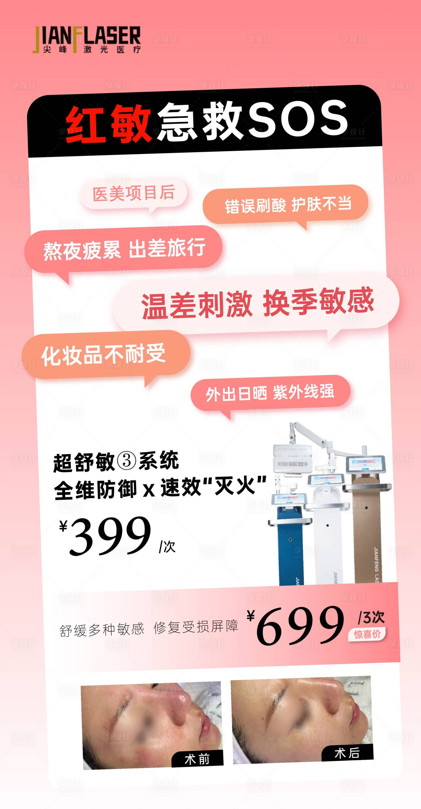 源文件下载【享设计】搜索编号：93080032412198104【尖峰超舒敏产品海报】