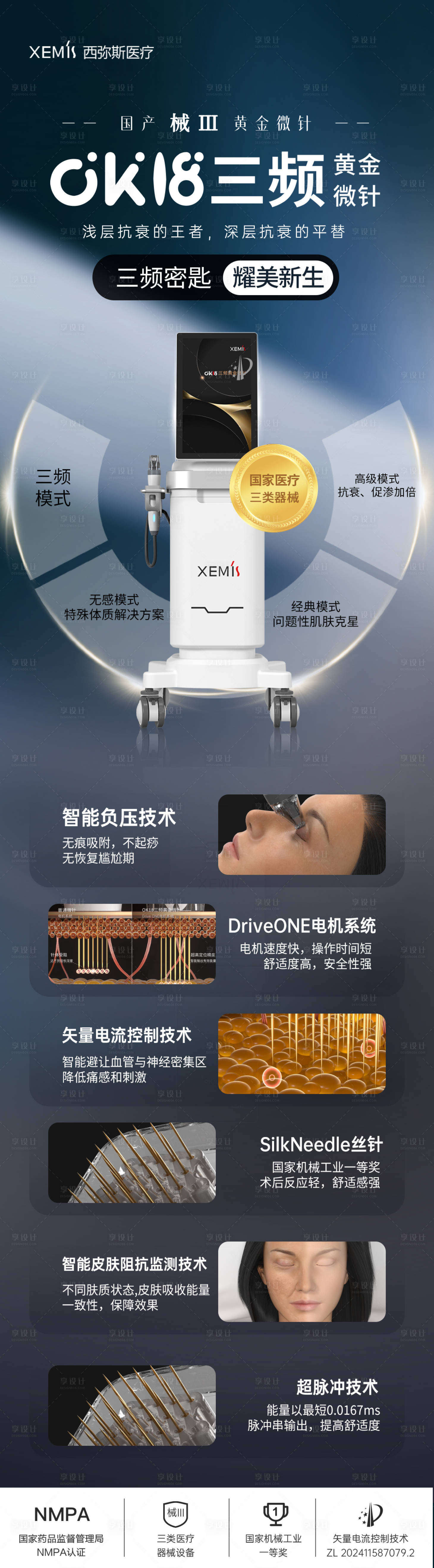 源文件下载【享设计】搜索编号：90640032453024861【黄金微针医美创意朋友圈】