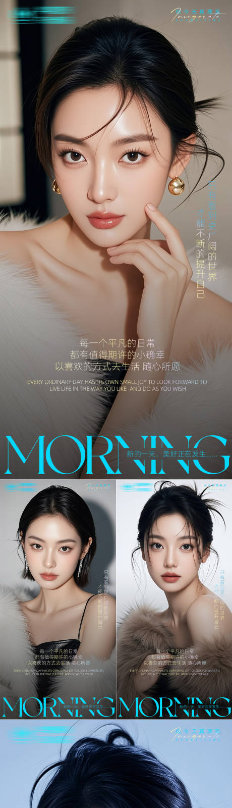 源文件下载【享设计】搜索编号：16620032641952007【医美早安海报日签系列】
