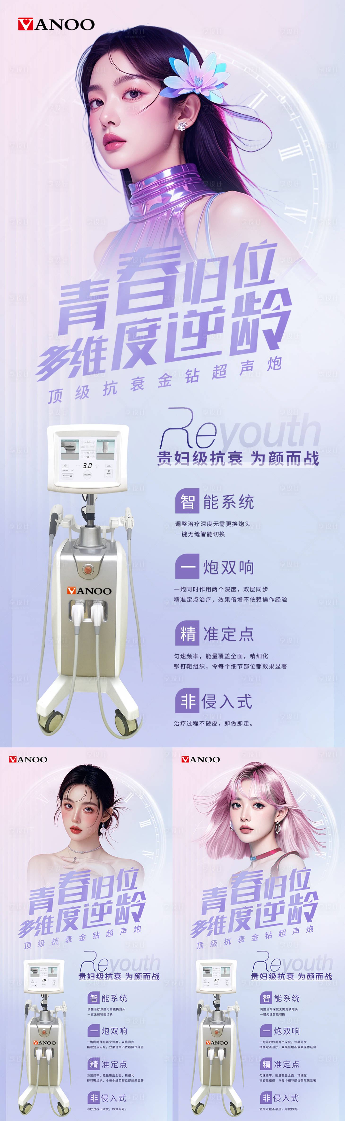 源文件下载【享设计】搜索编号：45930032720575906【逆龄超声炮海报】