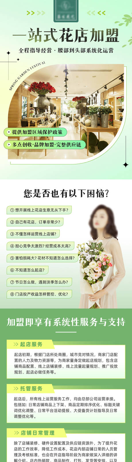源文件下载【享设计】搜索编号：43550032408283127【连锁花店招商加盟H5落地页长图】